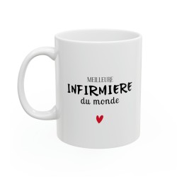 Mug céramique - Tasse Drôle et Originale - Idée cadeau pour soignants - Meilleure infirmière du monde - France
