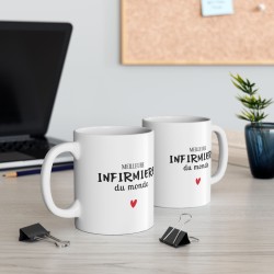 Mug céramique - Tasse Drôle et Originale - Idée cadeau pour soignants - Meilleure infirmière du monde - France