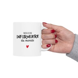 Mug céramique - Tasse Drôle et Originale - Idée cadeau pour soignants - Meilleure infirmière du monde - France