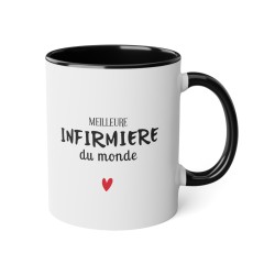 Mug céramique - Tasse Drôle et Originale - Idée cadeau pour soignants - Meilleure infirmière du monde - France