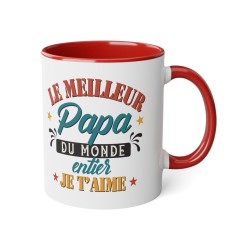 Mug céramique à message - Cadeau Original pour Papa - Mug Fête des Pères - Meilleur papa du monde je t'aime - France