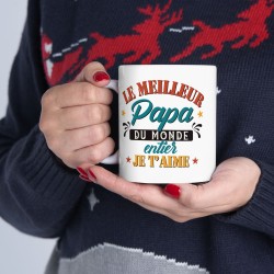 Mug céramique à message - Cadeau Original pour Papa - Mug Fête des Pères - Meilleur papa du monde je t'aime - France