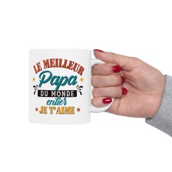 Mug céramique à message - Cadeau Original pour Papa - Mug Fête des Pères - Meilleur papa du monde je t'aime - France