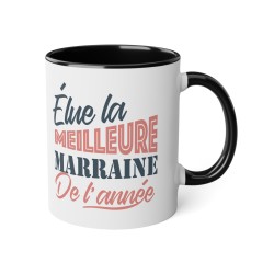 Mug céramique à message - Cadeau Idéal pour Demander ou Remercier sa Marraine - Fête des Pères - Elue marraine de l'année - Fran