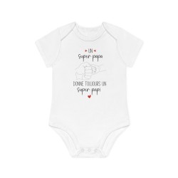 Body Bébé Drôle - Imprimé Humour et Citations - Cadeau Naissance Original - Un super papa donne toujours un super papi - France