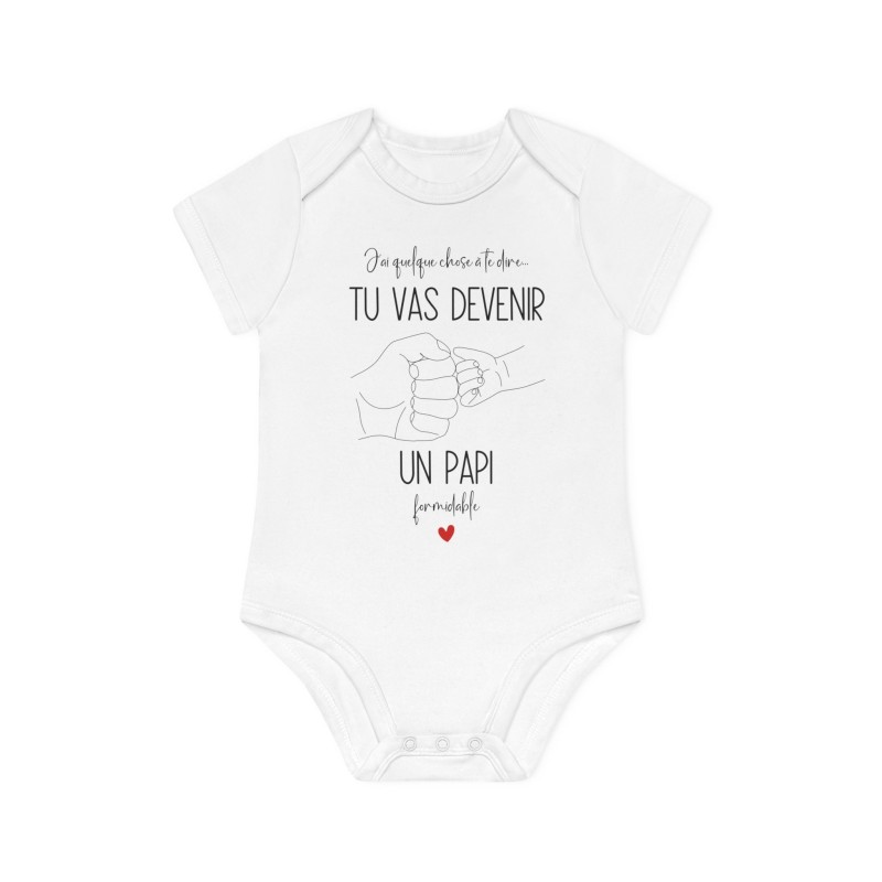 Body Bébé Drôle - Imprimé Humour et Citations - Cadeau Naissance Original - J'ai quelque chose a te dire tu vas devenir papi - F