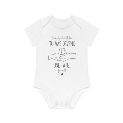 Body Bébé Drôle - Imprimé Humour et Citations - Cadeau Naissance Original - J'ai quelque chose a te dire tu vas devenir tatie -