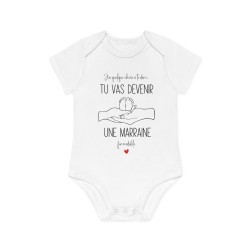 Body Bébé Drôle - Imprimé Humour et Citations - Cadeau Naissance Original - J'ai quelque chose a te dire tu vas devenir marraine