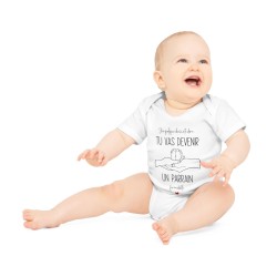 Body Bébé Drôle - Imprimé Humour et Citations - Cadeau Naissance Original - J'ai quelque chose a te dire tu vas devenir parrain