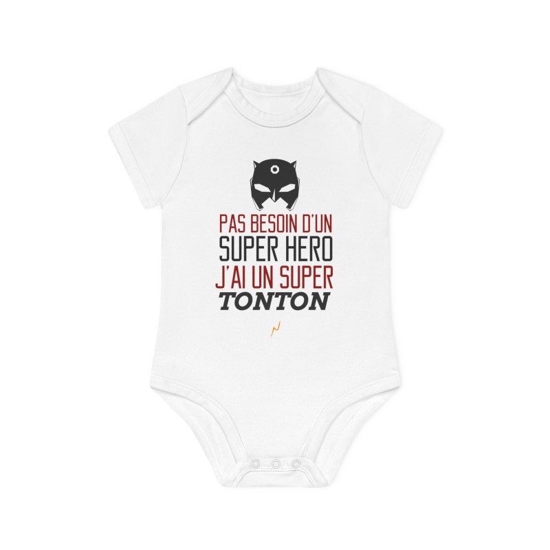 Body Bébé Drôle - Imprimé Humour et Citations - Cadeau Naissance Original - Pas besoin d'un super héros j'ai un tonton