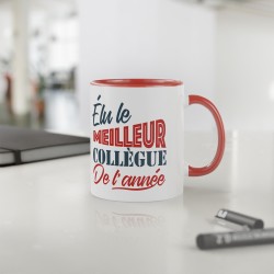 Mug céramique - Tasse Drôle et Originale - Cadeau Idéal pour Collègues, Amis ou Famille - Humour Elu collègue de l'année