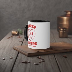 Mug céramique - Tasse Drôle et Originale - Idée cadeau pour fin d'année scolaire enseignant - Super maître au super pouvoirs