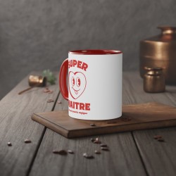 Mug céramique - Tasse Drôle et Originale - Idée cadeau pour fin d'année scolaire enseignant - Super maître au super pouvoirs