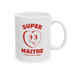Mug céramique - Tasse Drôle et Originale - Idée cadeau pour fin d'année scolaire enseignant - Super maître au super pouvoirs