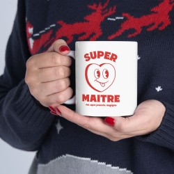 Mug céramique - Tasse Drôle et Originale - Idée cadeau pour fin d'année scolaire enseignant - Super maître au super pouvoirs
