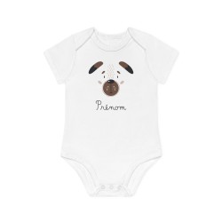 Body Bébé Drôle - Imprimé personnalisable avec prénom - Cadeau Naissance Original et unique - Animaux chien - France