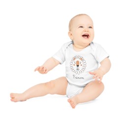 Body Bébé Drôle - Imprimé personnalisable avec prénom - Cadeau Naissance Original et unique - Animaux lion - France