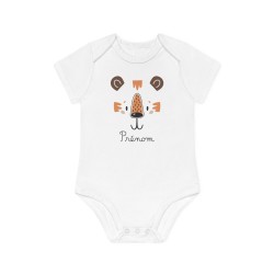 Body Bébé Drôle - Imprimé personnalisable avec prénom - Cadeau Naissance Original et unique - Animaux tigre - France