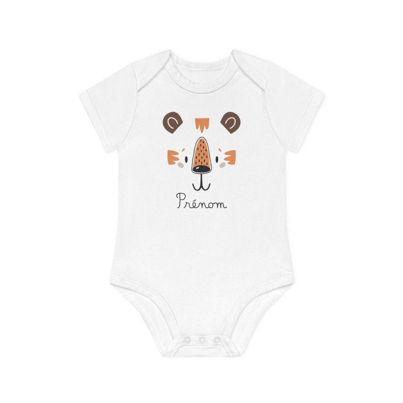 Body Bébé Drôle - Imprimé personnalisable avec prénom - Cadeau Naissance Original et unique - Animaux tigre - France