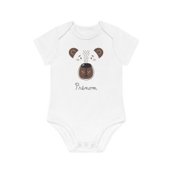 Body Bébé Drôle - Imprimé personnalisable avec prénom - Cadeau Naissance Original et unique - Animaux ours - France