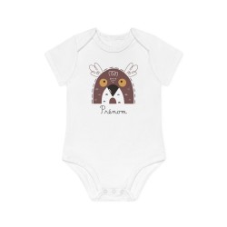 Body Bébé Drôle - Imprimé personnalisable avec prénom - Cadeau Naissance Original et unique - Animaux hibou arc en ciel - Fra