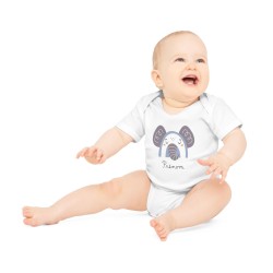 Body Bébé Drôle - Imprimé personnalisable avec prénom - Cadeau Naissance Original et unique - Animaux elephant arc en ciel - Fra