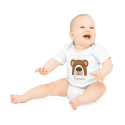 Body Bébé Drôle - Imprimé personnalisable avec prénom - Cadeau Naissance Original et unique - Animaux ours arc en ciel - Fra