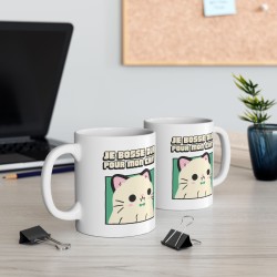 Mug céramique - Tasse Drôle et Originale - Cadeau Idéal pour Collègues, Amis ou Famille - Humour Je bosse dur pour mon chat - Fr