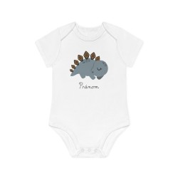 Body Bébé Drôle - Imprimé personnalisable avec prénom - Cadeau Naissance Original et unique - Dinosaure - Fra