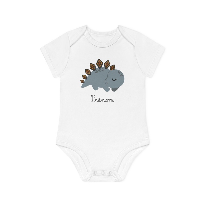 Body Bébé Drôle - Imprimé personnalisable avec prénom - Cadeau Naissance Original et unique - Dinosaure - Fra