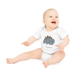 Body Bébé Drôle - Imprimé personnalisable avec prénom - Cadeau Naissance Original et unique - Dinosaure - Fra