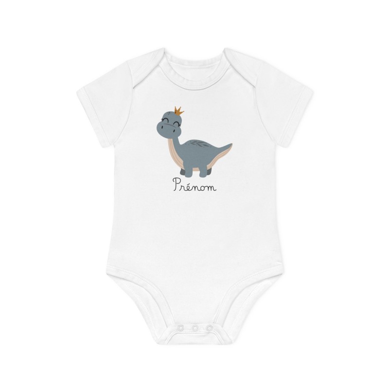 Body Bébé Drôle - Imprimé personnalisable avec prénom - Cadeau Naissance Original et unique - Dinosaure