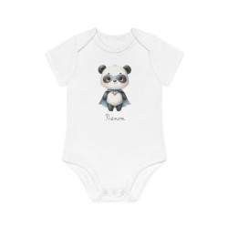 Body Bébé Drôle - Imprimé personnalisable avec prénom - Cadeau Naissance Original et unique - Panda super héros