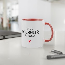Mug céramique - Tasse Drôle et Originale - Idée cadeau pour soignants - Meilleur infirmier du monde - France