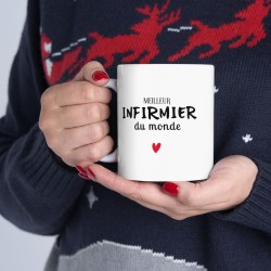 Mug céramique - Tasse Drôle et Originale - Idée cadeau pour soignants - Meilleur infirmier du monde - France