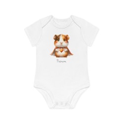 Body Bébé Drôle - Imprimé personnalisable avec prénom - Cadeau Naissance Original et unique - Hamster super héros