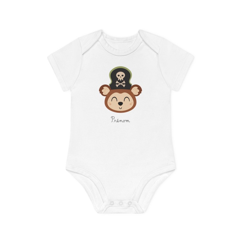 Body Bébé Drôle - Imprimé personnalisable avec prénom - Cadeau Naissance Original et unique - Koala pirate