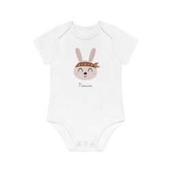 Body Bébé Drôle - Imprimé personnalisable avec prénom - Cadeau Naissance Original et unique - Lapin pirate