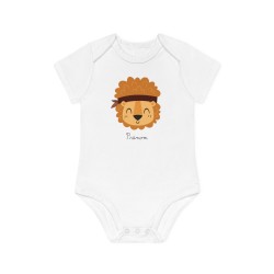 Body Bébé Drôle - Imprimé personnalisable avec prénom - Cadeau Naissance Original et unique - Lion pirate