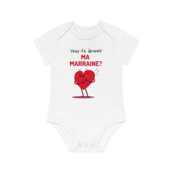 Body Bébé Drôle - Imprimé Humour et Citations - Cadeau Naissance Original - Demande Veux tu devenir ma marraine