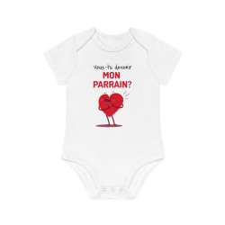 Body Bébé Drôle - Imprimé Humour et Citations - Cadeau Naissance Original - Demande Veux tu devenir mon parrain
