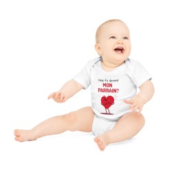 Body Bébé Drôle - Imprimé Humour et Citations - Cadeau Naissance Original - Demande Veux tu devenir mon parrain