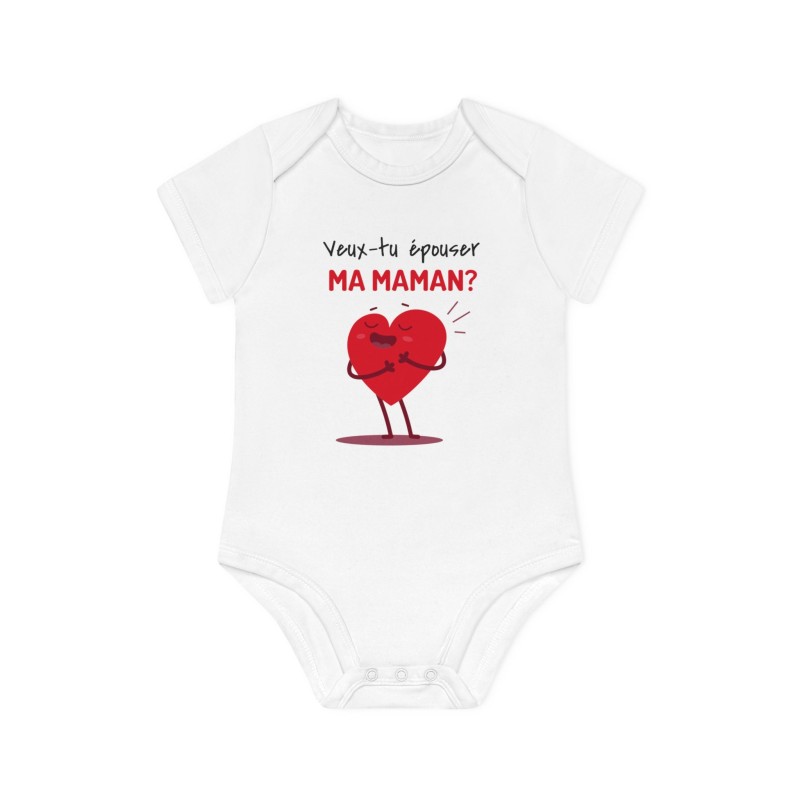 Body Bébé Drôle - Imprimé Humour et Citations - Cadeau Naissance Original - Demande mariage Veux tu épouser ma maman