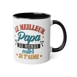 Mug céramique à message - Cadeau Original pour Papa - Mug Fête des Pères - Meilleur papa du monde je t'aime - France