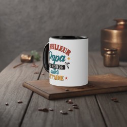 Mug céramique à message - Cadeau Original pour Papa - Mug Fête des Pères - Meilleur papa du monde je t'aime - France