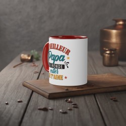 Mug céramique à message - Cadeau Original pour Papa - Mug Fête des Pères - Meilleur papa du monde je t'aime - France