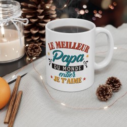 Mug céramique à message - Cadeau Original pour Papa - Mug Fête des Pères - Meilleur papa du monde je t'aime - France