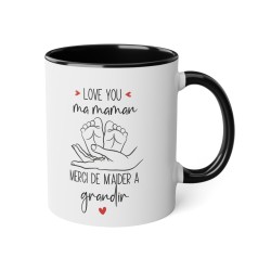 Mug tasse céramique - Idée cadeau Original et personnalisé avec message d'amour fête des mères - Love you ma maman merci de m'ai
