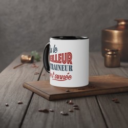 Mug céramique - Tasse Drôle et Originale - Idée cadeau pour fin d'année scolaire enseignant - Elue entraineur de l'année