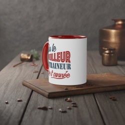 Mug céramique - Tasse Drôle et Originale - Idée cadeau pour fin d'année scolaire enseignant - Elue entraineur de l'année